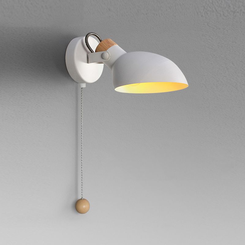 Luz de metal nórdica luz de pared de macarrón de luz simple con interruptor para dormitorio