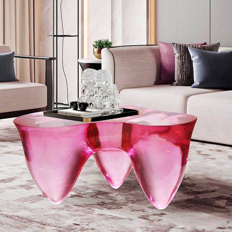 3 Legs Clear Contemporary Acrylic Single Coffee Cocktail Table