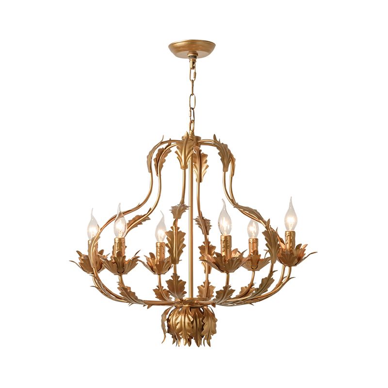 Lampada il lampadario in golf oro di metallo tradizionale 6 lampadine a ciondolo per soggiorno per soggiorno