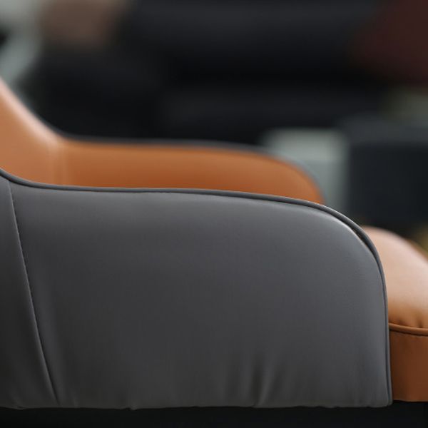 Sillas de comedor Glam, silla Parsons curvada de cuero con acabado mate para cocina