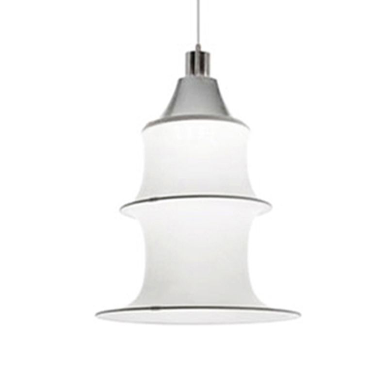 Hedendaagse witte zijden hanglamp LICHT BEWERK 1 Licht geometrisch hangend plafondlicht