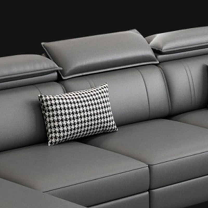 Nordic Cushions Recessed Arm Faux Leather Stationary with Storage Seating