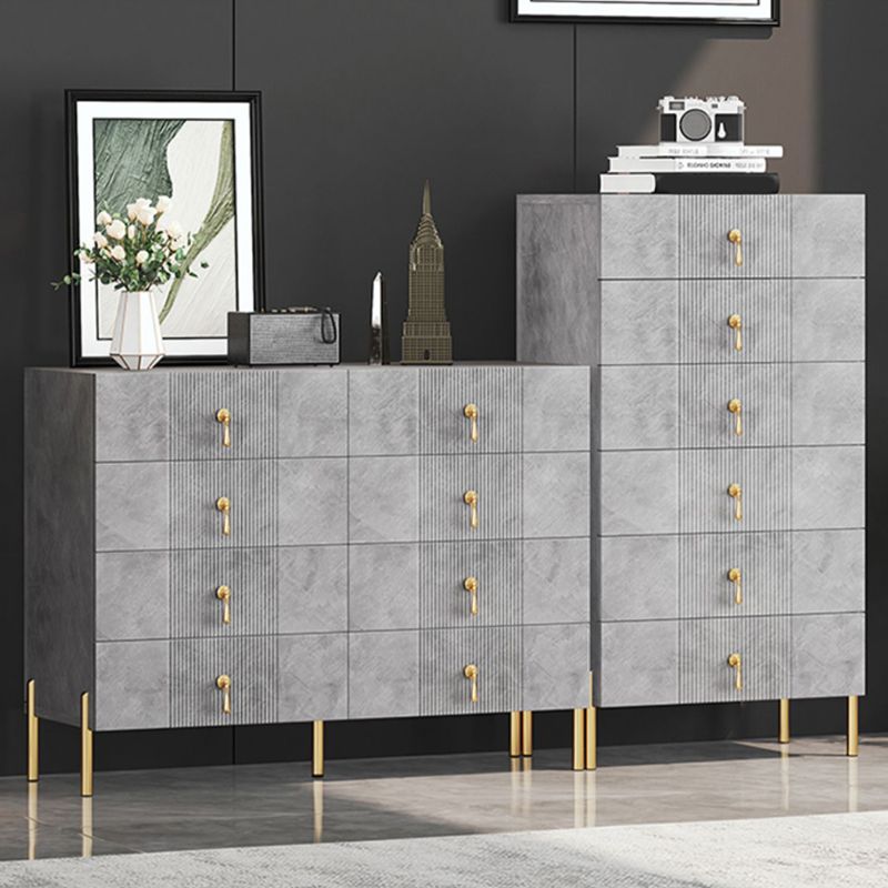 Contemporary Glam Chest Wooden Storage Chest with Soft-Close Drawers