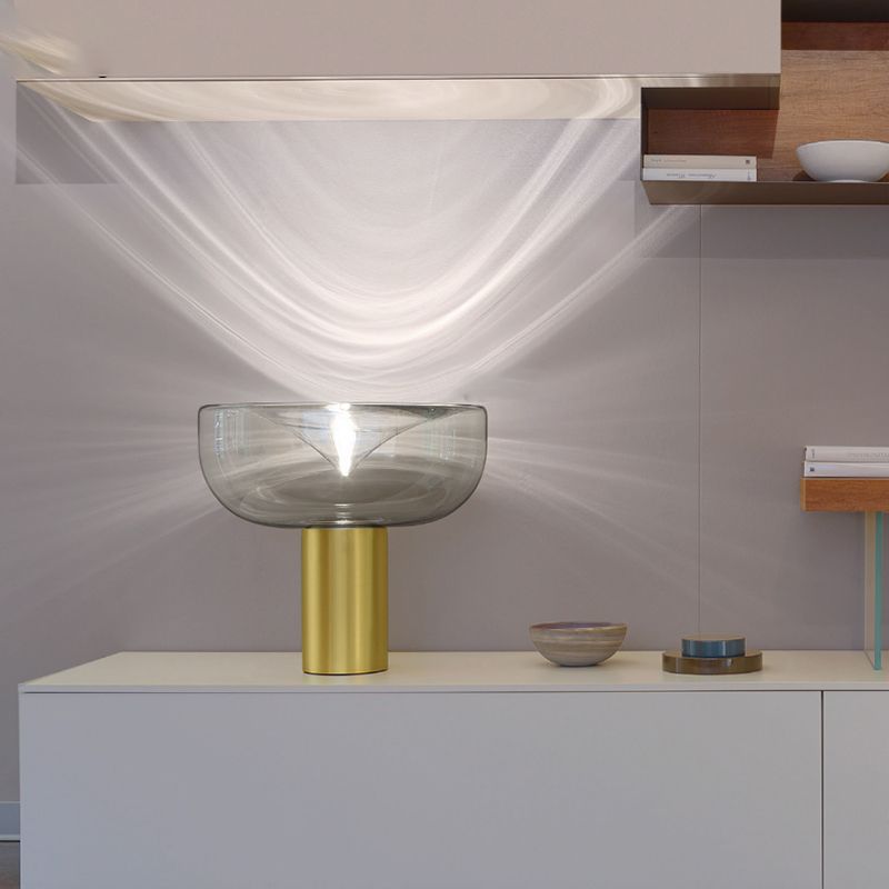 Bowl Night Table Lamps Modern Style Glass 1 Light Table Lamp for Living Room