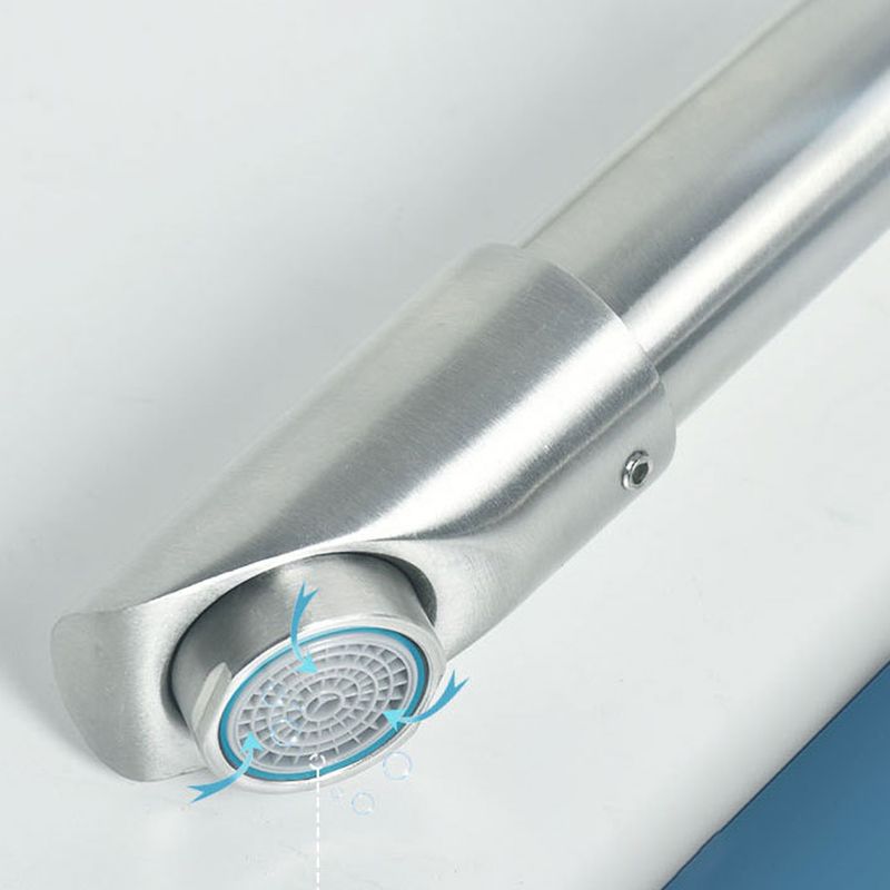 Square 1-Handle Bathroom Faucet 2 Hole Centerset Bathroom Faucet with Stainless Steel
