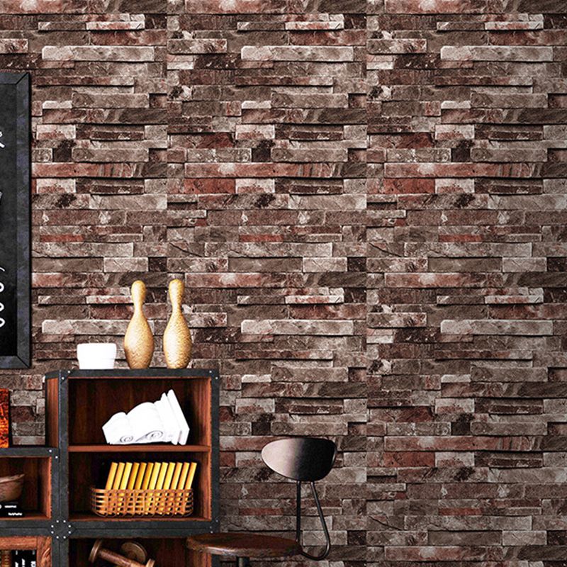 Removable Faux Rock Brick Wallpaper Industrial PVC Wall Covering, 19.5' L x 17.5" W