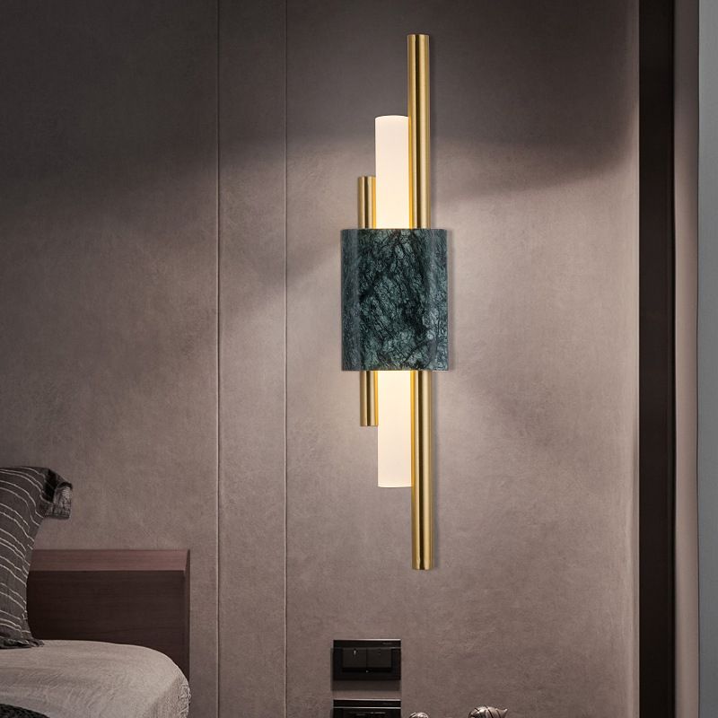 Post Modern Wall Sconce in Gold Marble & Acrylic LED Wall Mounted Fixture