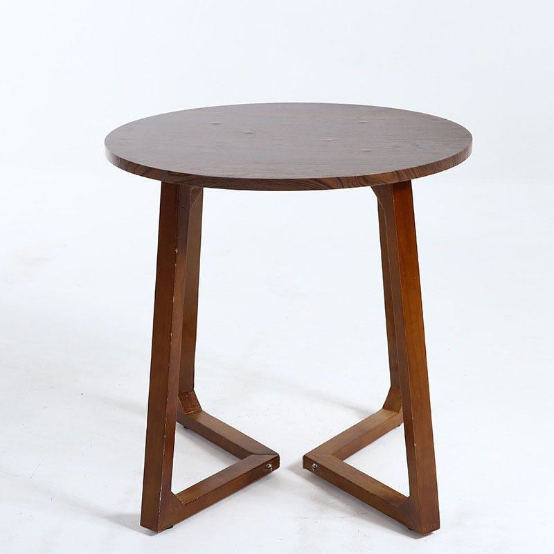 Solid Wood Sled Coffee Table in Oak/Brown, Modern Round/Rectangle Table