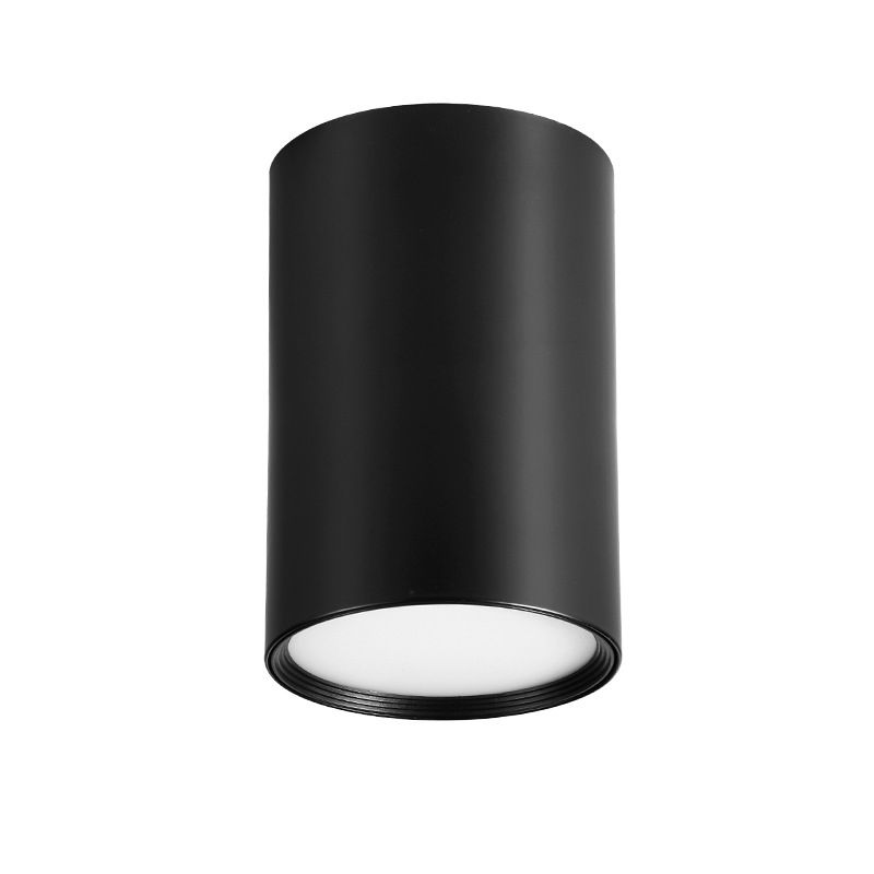 Zwarte 1-lichts plafondinbouwlamp Moderne stijl cilinder aluminium inbouwlamp
