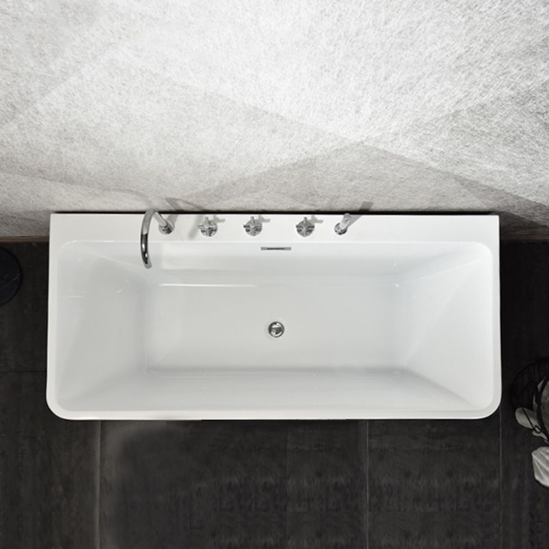 Back to Wall Bathtub Antique Finish Soaking Rectangular Modern Bath