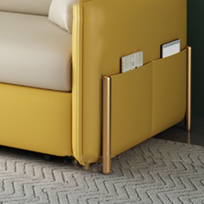 Pillow Back Futon Sleeper Sofa Faux Leather Sleeper Sofa with Storage