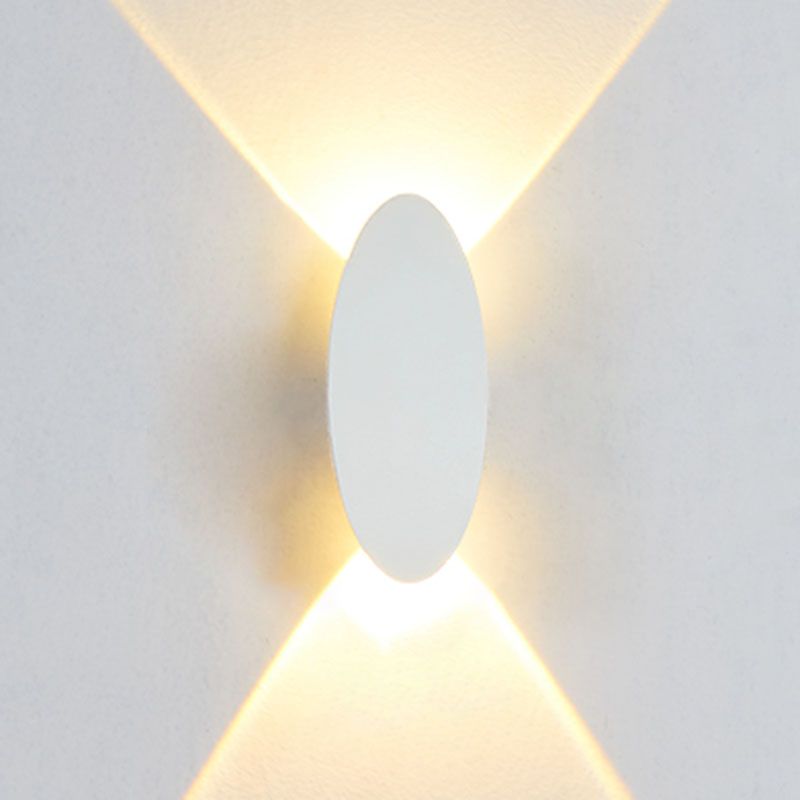 Oval 2-licht LED-wandlamp in moderne eenvoud aluminium waterdichte schijnwerpers voor buitenruimtes