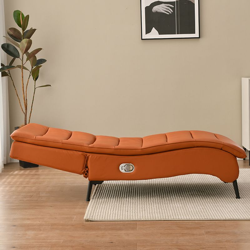 Modern Cushioned Chaise Lounge Leather Armless Chaise for Living Room
