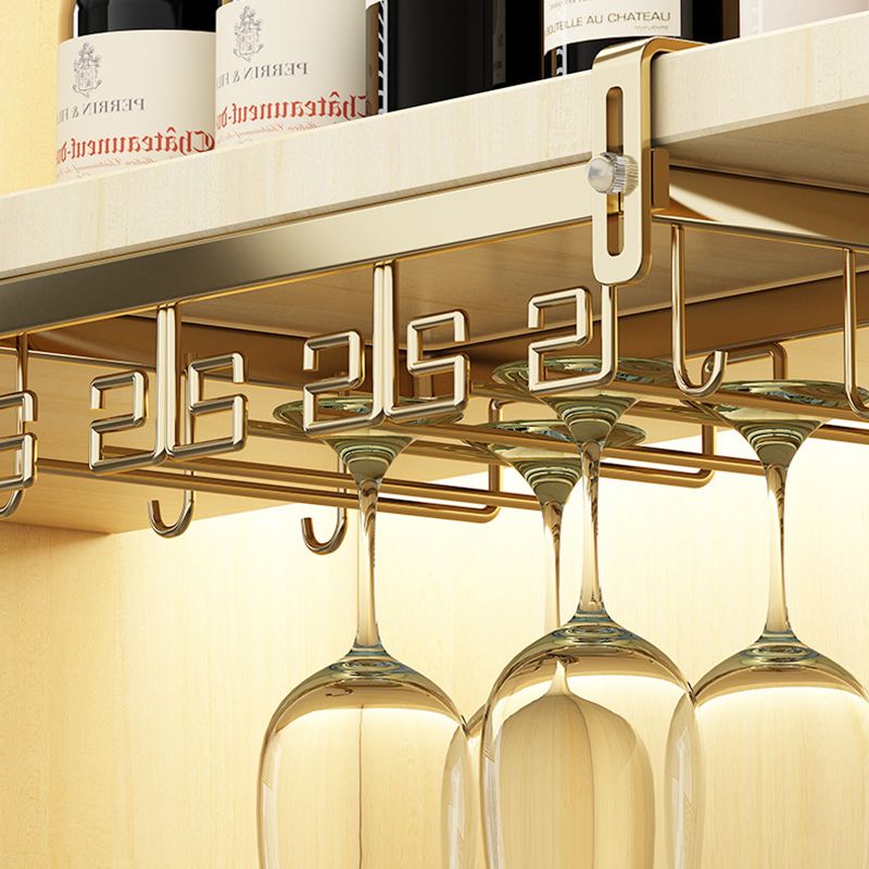 Metal Hanging Modern Wine Rack Wine Stemware Holder in Gold/White