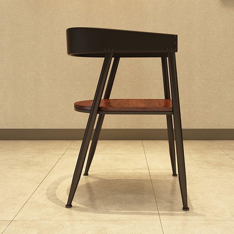 Industrial Metal Kitchen Dining Armchair Open Back Dining Side Chair