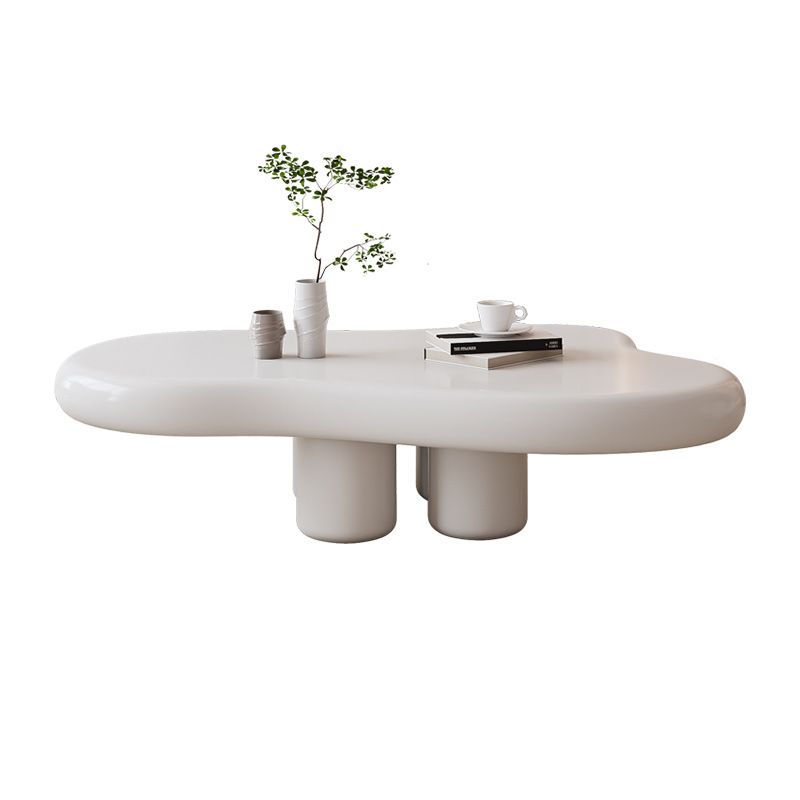 Contemporary Corner Table Wood White 4 Legs Accent Side Table