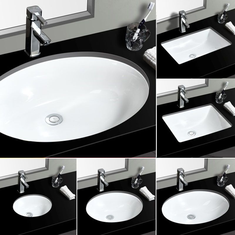 Contemporary Wash Stand Ceramic Metal Undermount Bathroom Sink
