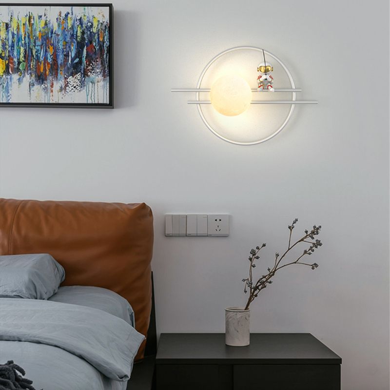 Kids Style Geometry Shape Wall Lights Metal Wall Mount Lights in White