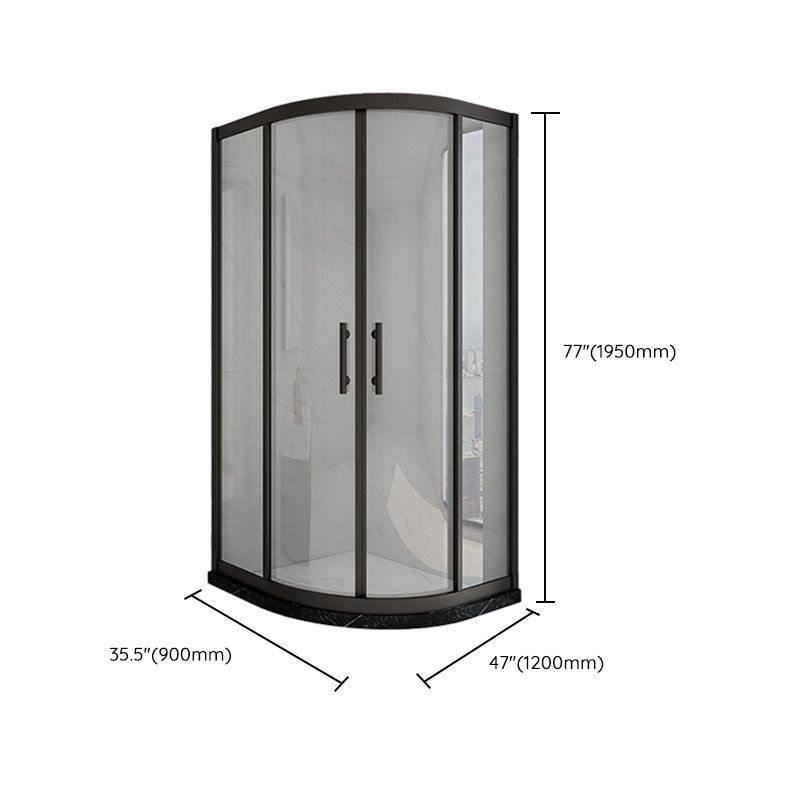 Black Neo-Angle Shower Enclosure Easy Clean Glass Shower Enclosure on Corner