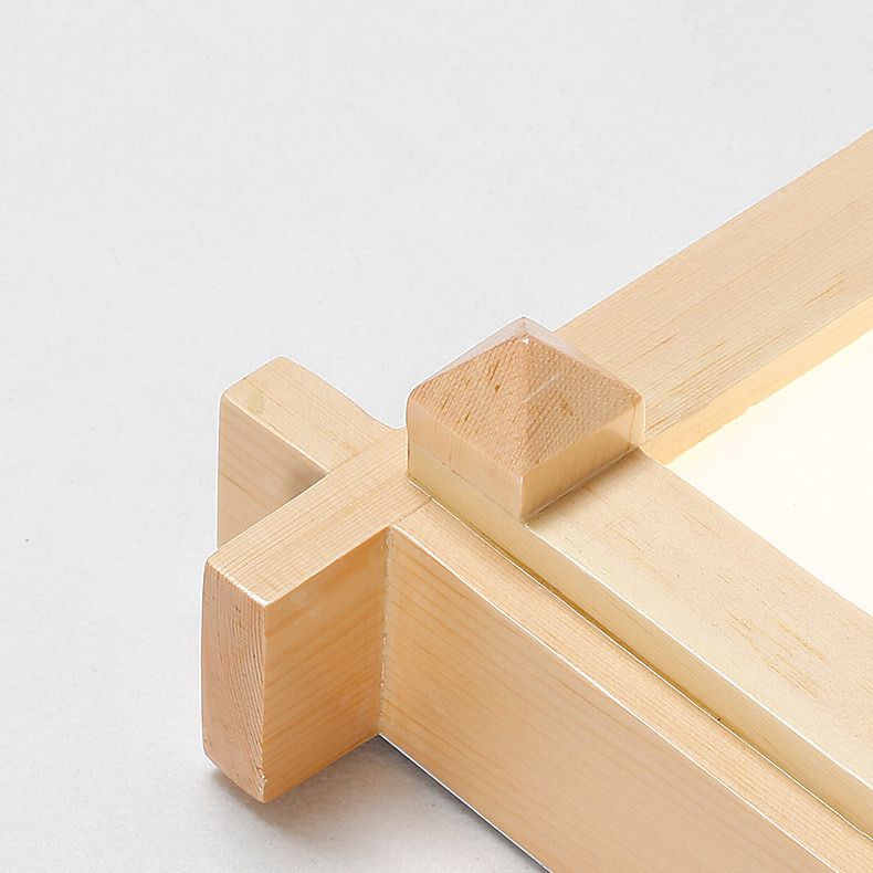Square Flush Mount Minimalism Wood Flush Mount Light for Dining Room