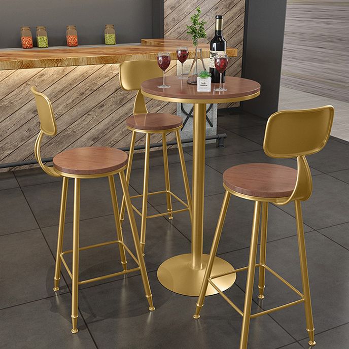 Glam Round Stone Bar Table Set 1/2/3/4 Pieces Counter Table with High Stools