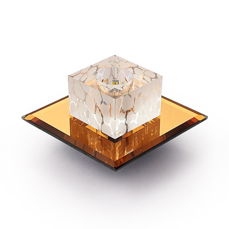 Encastré carré style moderne cristal entrée LED encastré plafonnier