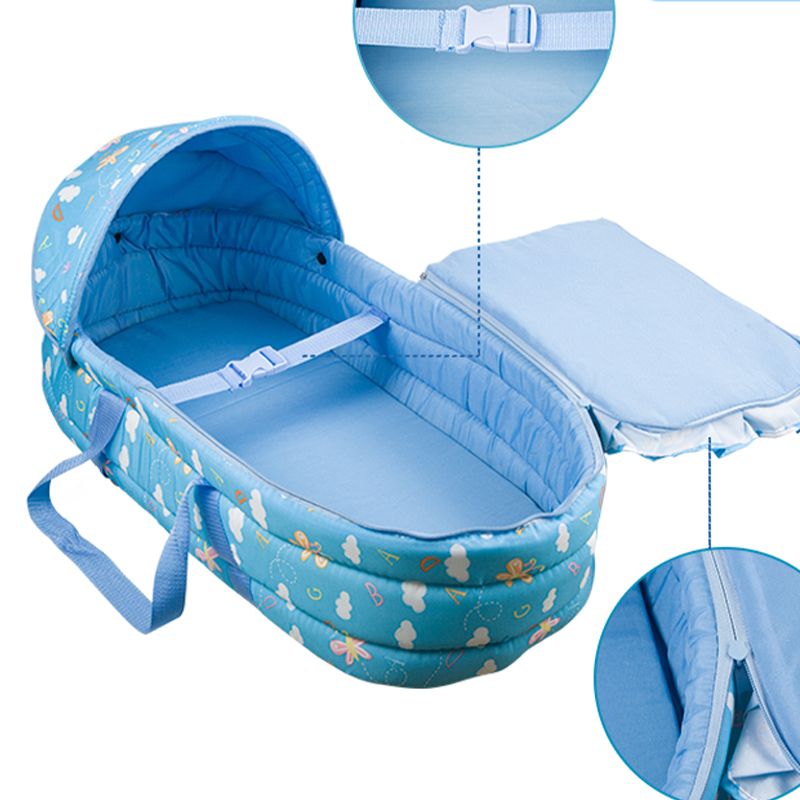 Contemporary Portable Moses Basket Oval Moses Basket with Belt