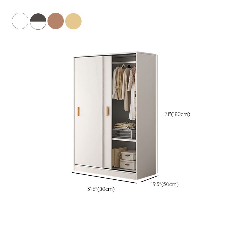 Contemporary Wood Frame Wardrobe Freestanding Wardrobe with 2 Soft Close Doors