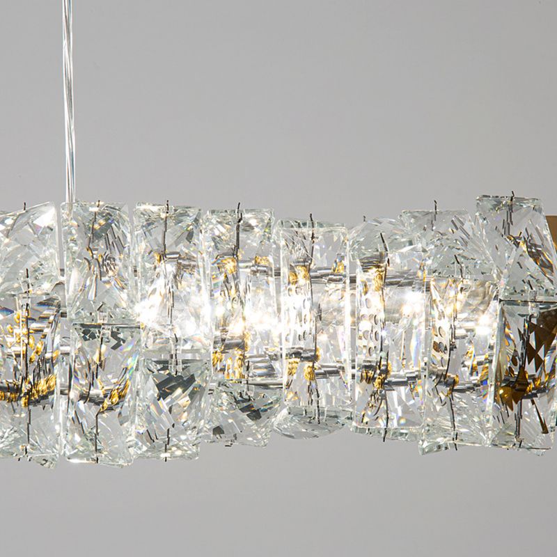 Single Modernism Golden Ceiling Light LED Crystal Kitchen Island Lighting