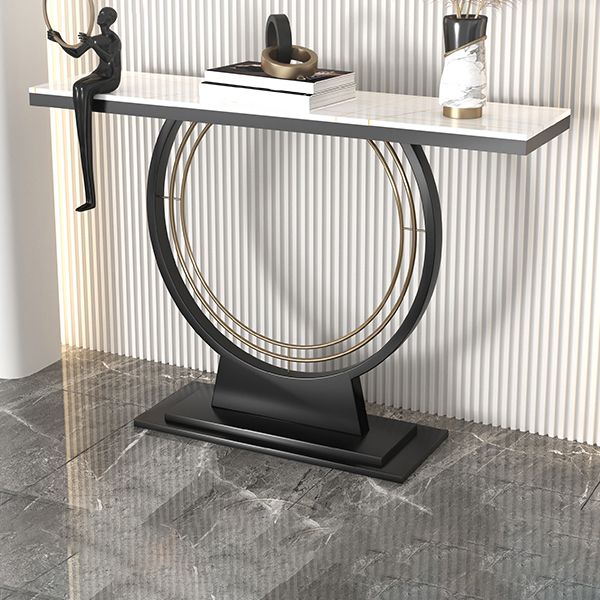 Contemporary Stone Console Sofa Table Rectangle End Table for Hall