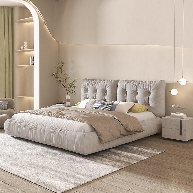 Modern Bed Frame Foam Standard Bed with Upholstered Headboard