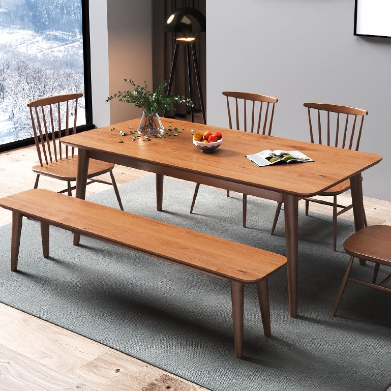 Modern Ash Wood Table for Restaurant Rectangle Dining Table with 4 Legs