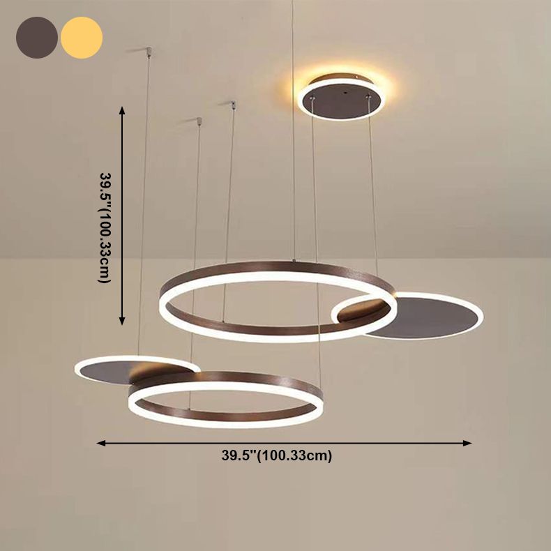Modern Chandelier Light Fixtures 5-Light Hanging Pendant Lamps with White Acrylic Shade