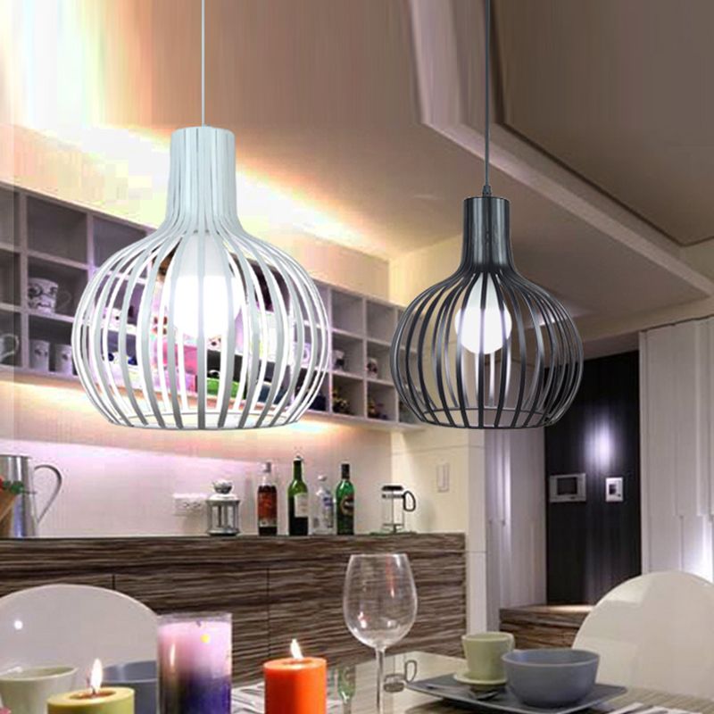 Loft Style Spherical Pendant Light Fixture 1 Bulb Metal Ceiling Suspension Lamp