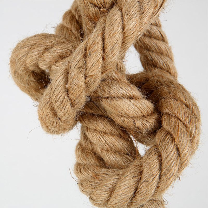 DIY Adjustable Hemp Rope Hanging Light Retro Industrial Single Bare Bulb Lighting Fixture for Bar Counter Farmhouse