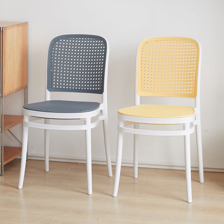Contemporary Indoor Plastic Open Back Stackable Dining Side Chair
