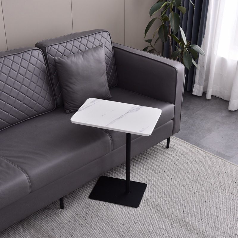 Modern Faux Marble Top End  Table 21.6 "Tall Pedestal Sofa Side Table
