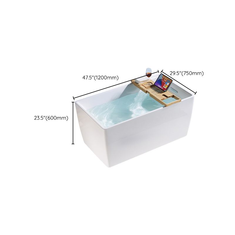 Freestanding Acrylic Bathtub Oval Soaking Tub  with Slotted Overflow & Pop-up Drain