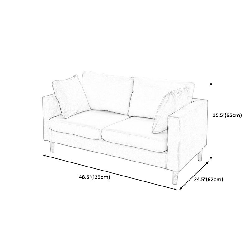 Loose Back Square Arm Sofa Nordic 24.4" D Slipcovered Loveseat