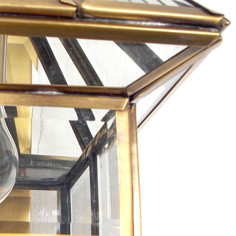 Brass House Sconce Light Traditionary Clear Glass 1 Bulb Wall Mounted Lamp for Balcony