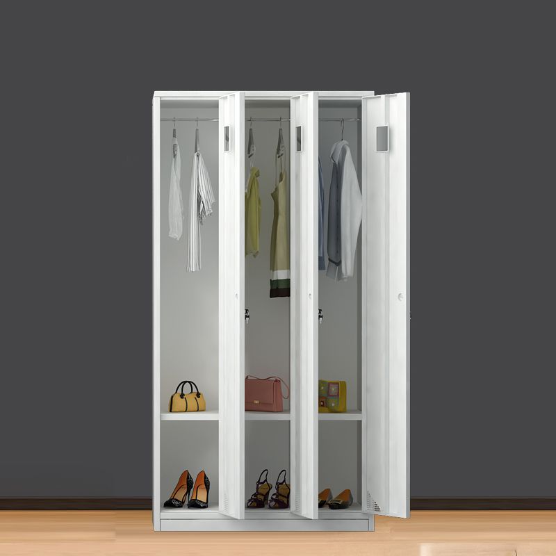 Metal Contemporary Indoor Cabinet Grey Hinged Door Storage Cabinet