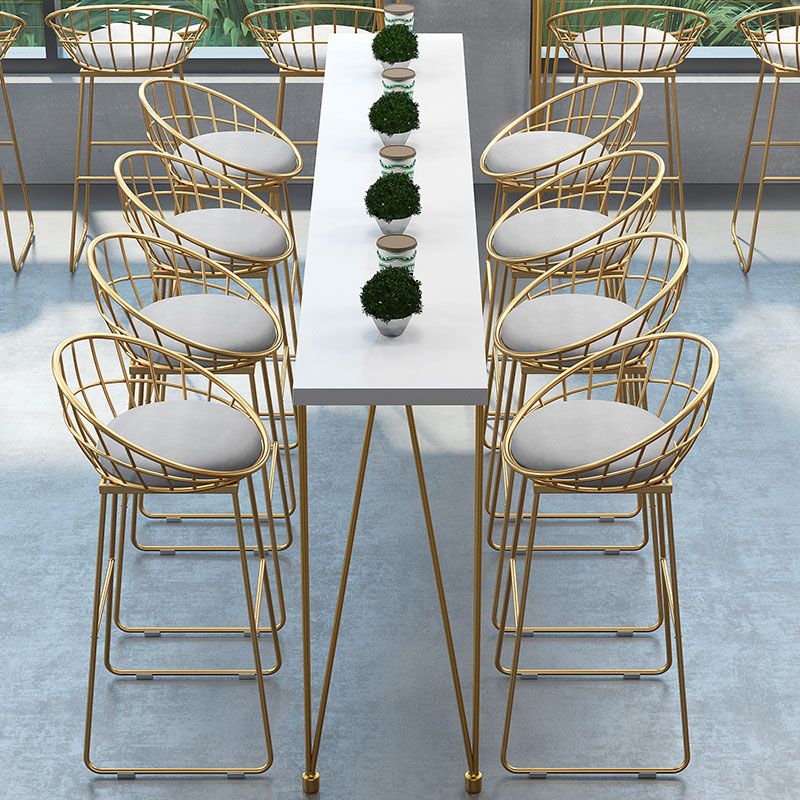 Solid Wood Bar Table Set Glam Rectangle 1/5/9 Pieces Counter Table