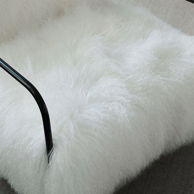 Contemporary 29.52 " Height White Wool Arm Chair for Bedroom