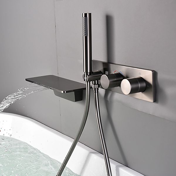 Bathroom Tub Spout Waterfall Wall Mounted Fixed Bathtub Faucet with Hose