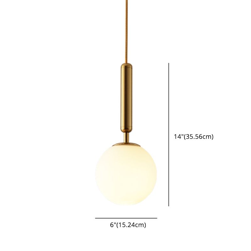 Mitte des Jahrhunderts Design Globe Hanging Lamp Glass Schatten 1 Licht Anhänger Licht für Schlafzimmer