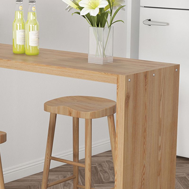 Luxurious Rectangle Solid Wood Bar Table Set 1/3 Pieces Counter Table with Backless Stools