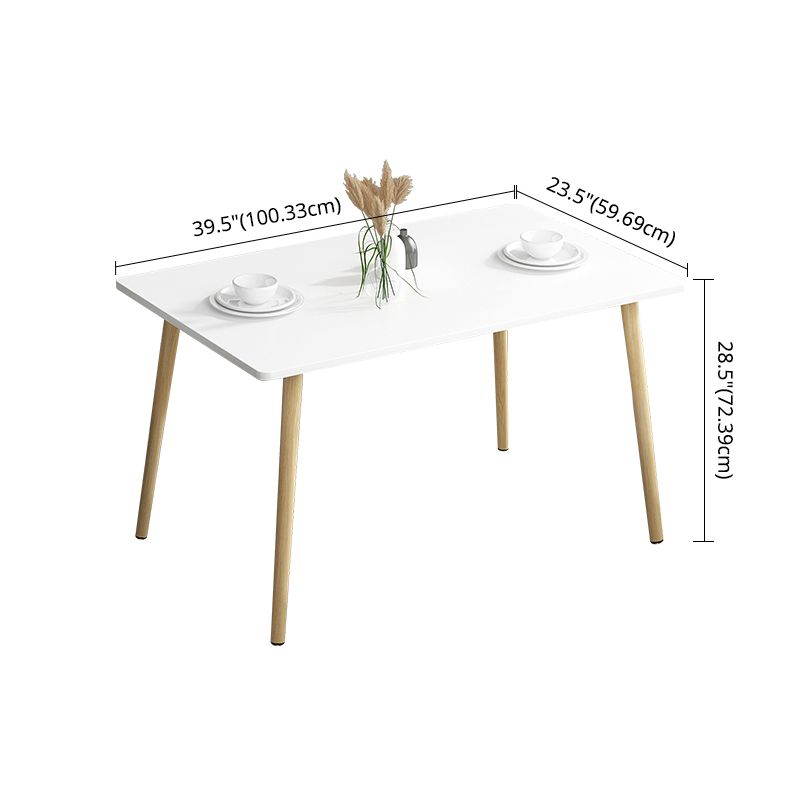 Standard Height Wood Top Dining Set with 4 Light Brown Wood Legs for Dining Furniture