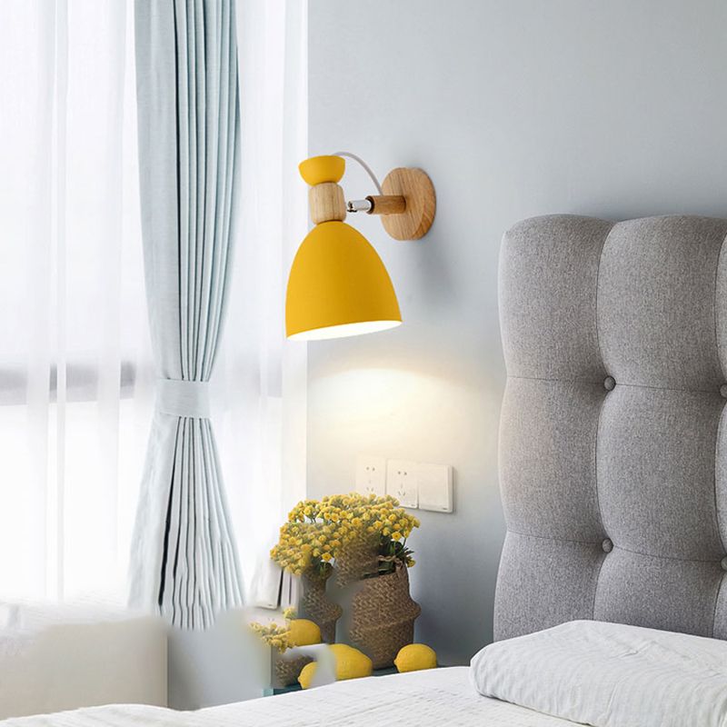 1 Light Wall Sconce Modern Macaron Style Metal Wall Lighting for Living Room