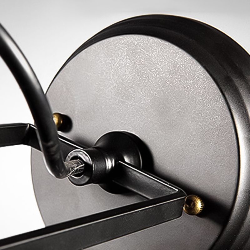 Geometric Shape Metal Wall Lighting Industrial Style Single Light Wall Mounted in Black