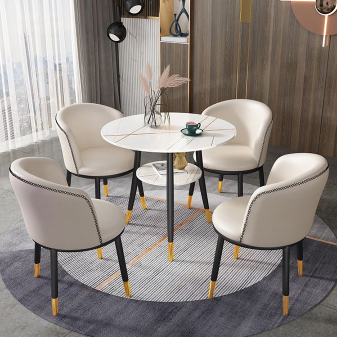 Round Dining Site Table Traditional Luxury 4-foot Stone Home Furniture